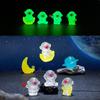 Cartoon Luminous Astronaut Ornament Mini Glow Animal Ornaments Micro Garden Landscape Diy Car Ornaments Decorations Toys