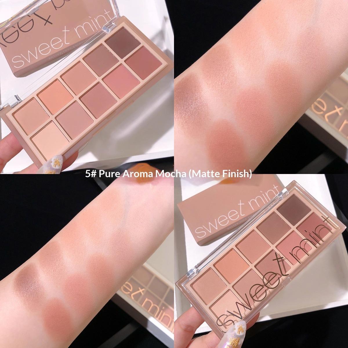 

Makeup Sweet Mint Ten-color Eyeshadow Disc Pearlescent Matte Fine Flash Female Student Daily Nude Makeup Earth Color Eyeshadow