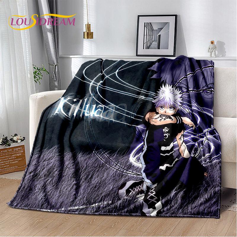 Anime Hunter×Hunter HxH Cartoon puha plüss takaró, flanel takaró kidobó takaró nappaliba hálószoba ágy kanapé piknik huzat