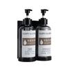 Wall Mounted Manual Soap Dispensers Hotel Shampoo and Shower Gel Separate Bottles Bathroom Shampoo Bottles with Pumps Drill