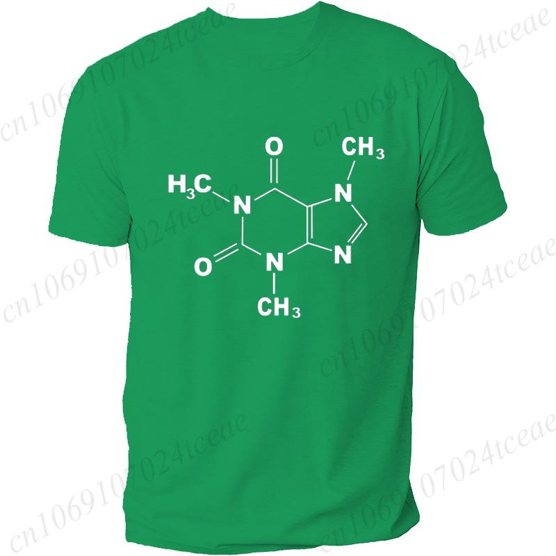 Science T Shirt Mens Funny Caffeine Molecule Gamer Geek Funny Tee Men's Summer Clothing Short Sleeve T-shirt Top Casual Tees