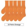 10 Pairs/Lot New Woman Cotton Socks Men Sock Solid Color Autumn Spring For Female's Soft Breathable Colorful Girl