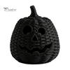 Decoraciones Espeluznantes para Repisa Halloween Cesta de Calabaza de Resina, Linterna Falsa Tejida Adorno, Acentos para el Hogar para Bote de Dulces Negro Decoración de Mesa Regalo de Inauguración