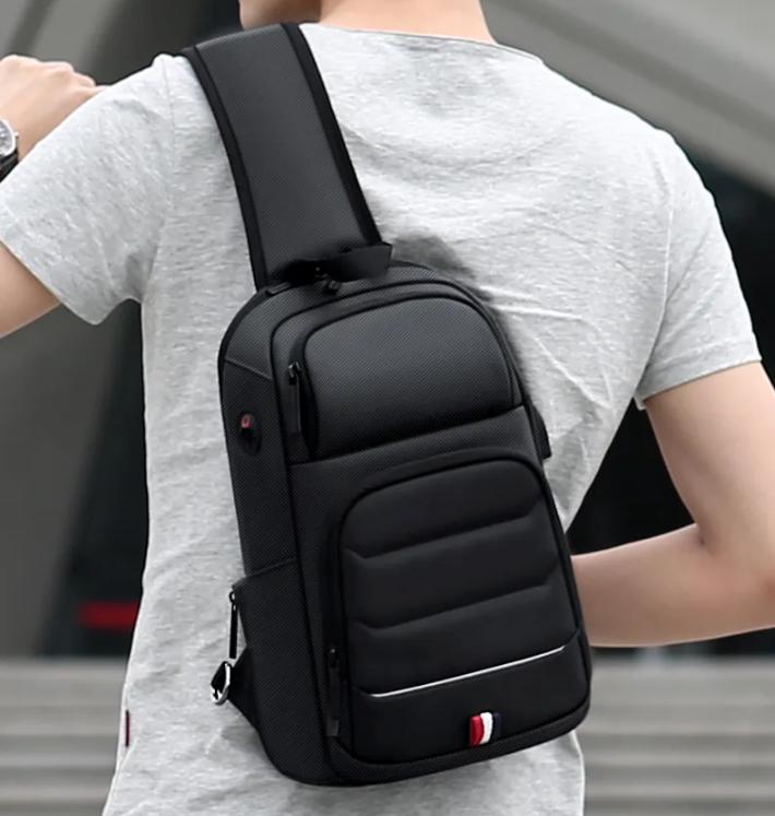 Outwalk Neue lichtreflektierende Herrenmode-Umhängetasche, multifunktionale Brusttasche für Outdoor-Reisen