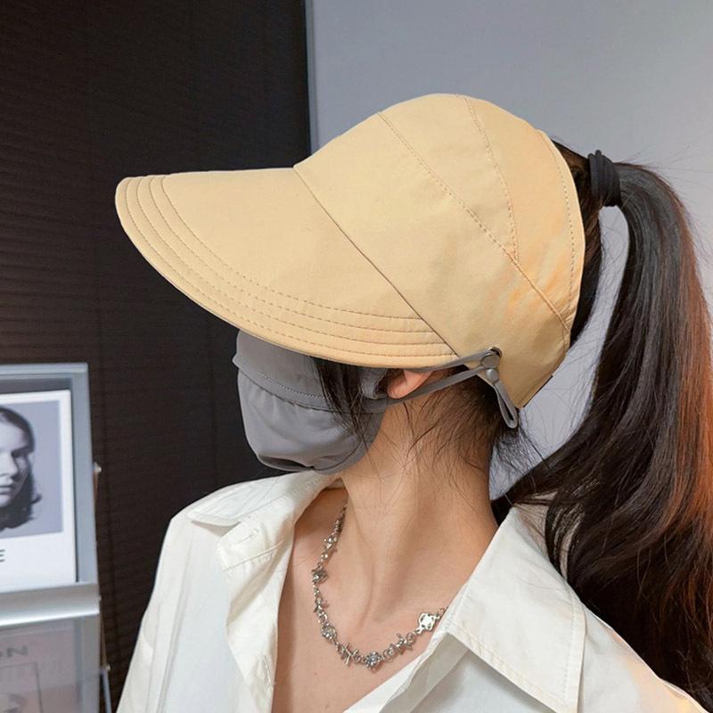 Can tie ponytail hat women's summer new Zhao Ruth sunshade sunscreen hat show face ducktongue fisherman hat