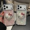 Big Hole Love Shell Pattern Kt Cat Head for Apple 17promax Cute Mobile Phone Case Iphone15/12