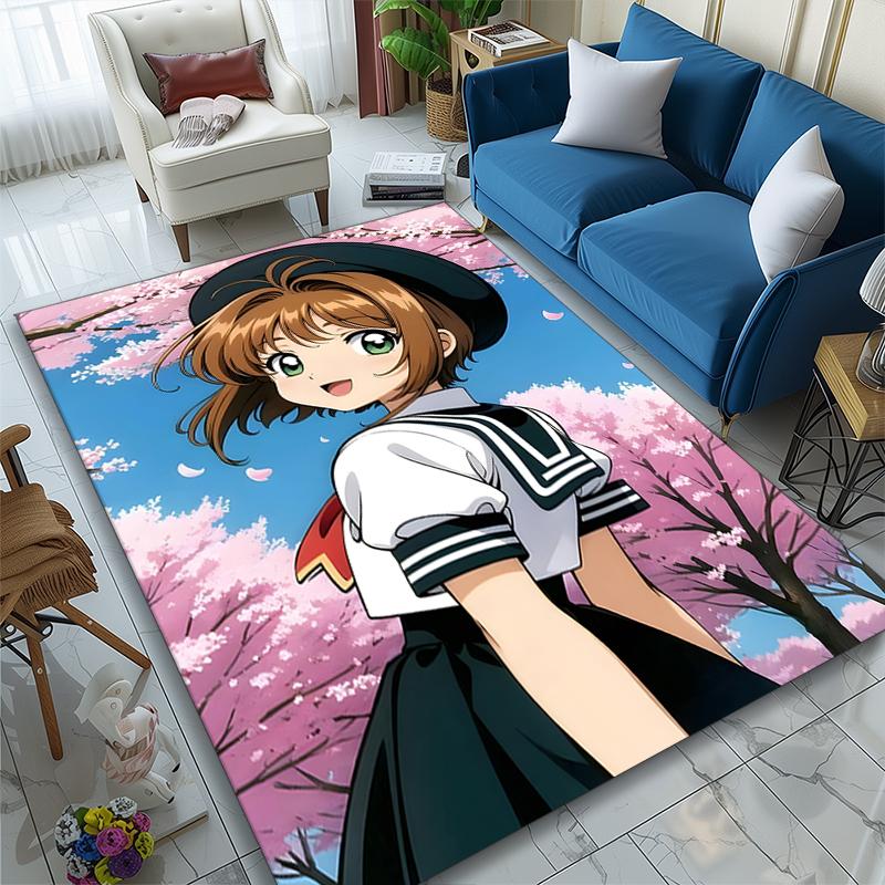 1pc Anime Girl Portrait Printed Chair Rug for Home Office Use, Living Room Kitchen Game Room Area Carpet