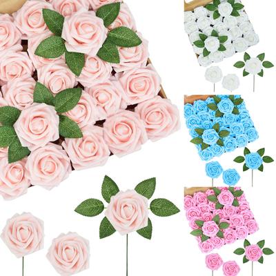 Foam Artificial Rose Heads Flowers Wedding Bride Bouquet Home Decors