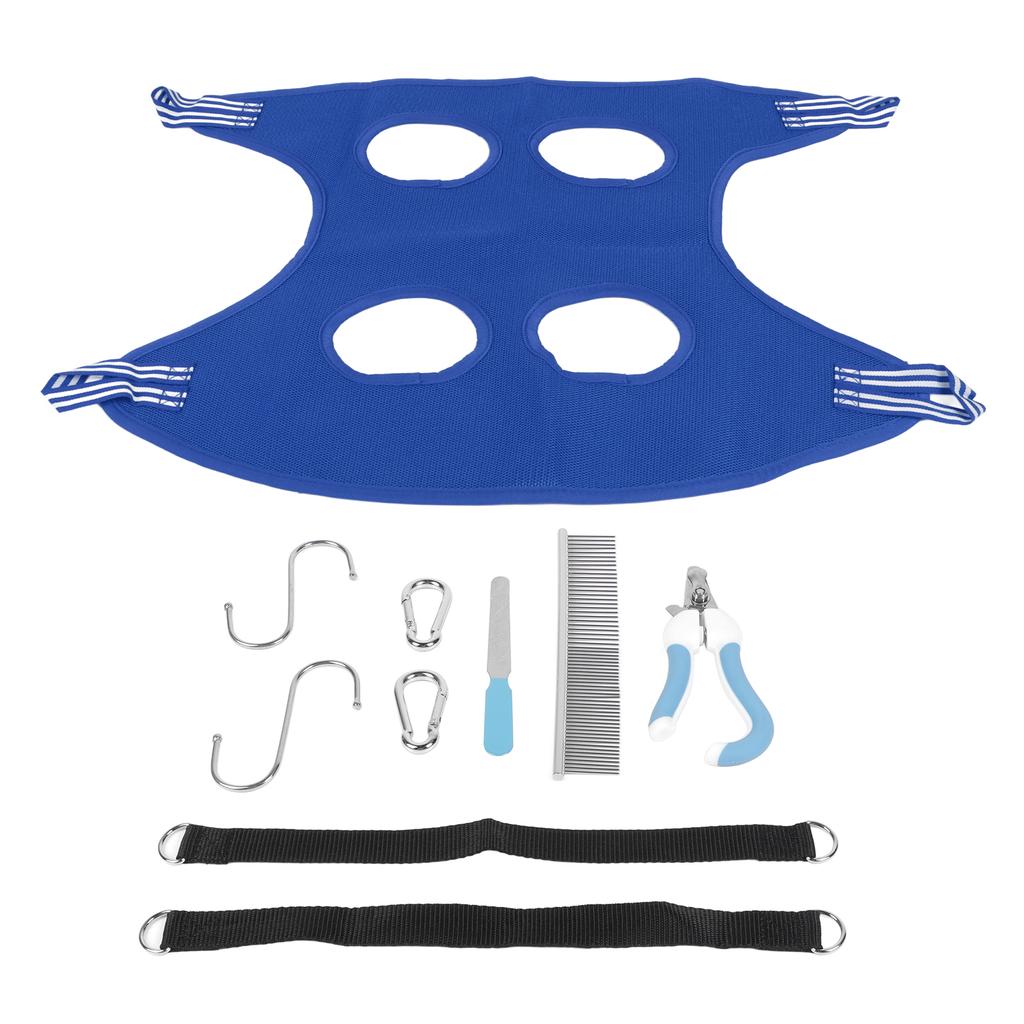 Dog Grooming Hammock Set Breathable Safe Restraint Bag Pet Grooming Sling with Nail Clipper Comb