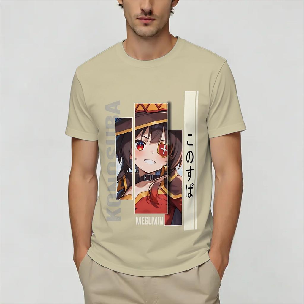 Casual T Shirt Summer Megumin KonoSuba Fashion TShirts Pure Cotton Tee Shirt for Unisex Casual Cheap Print Short Sleeve Clothes