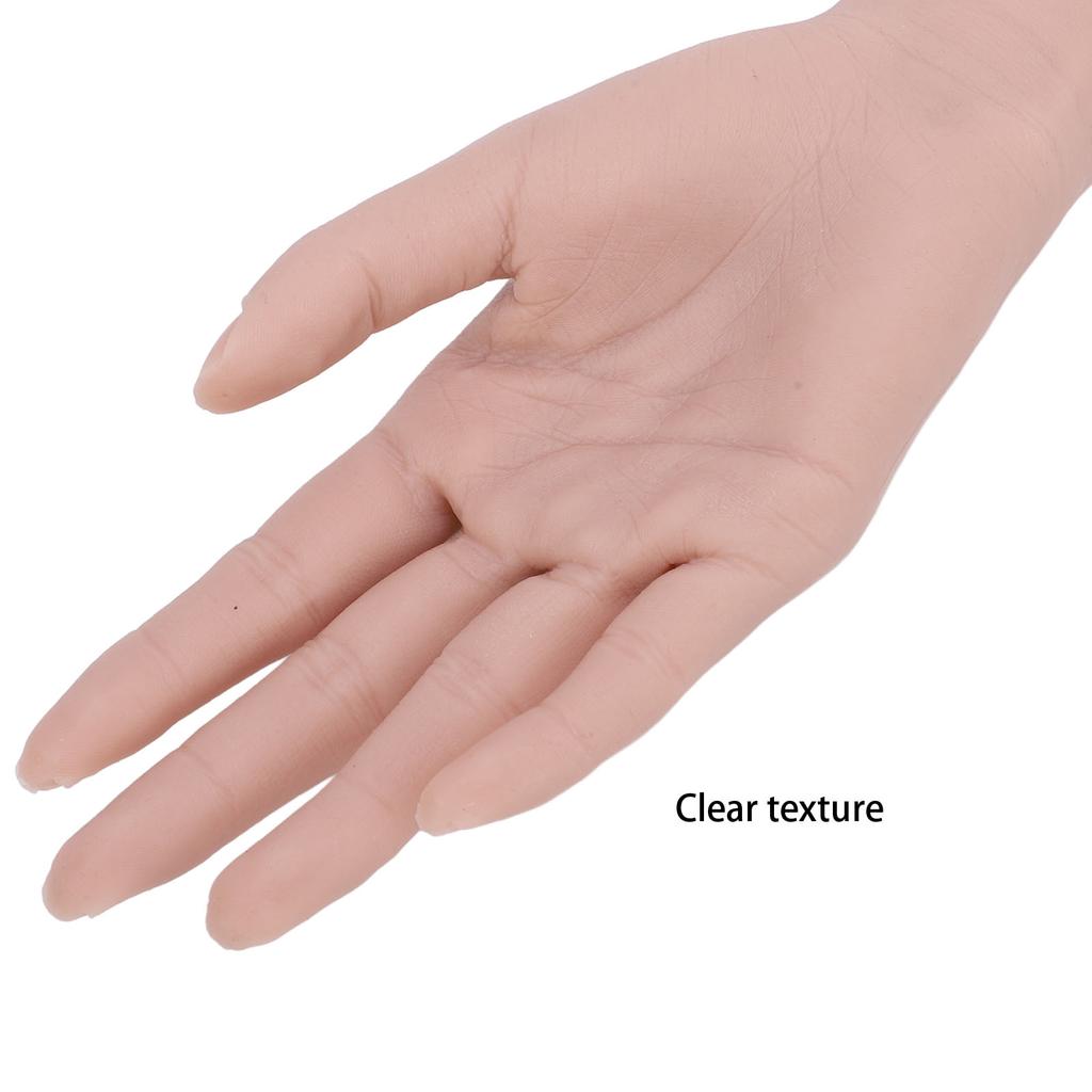 1pair Silicone Female Hand Model Flexible Reusable Bendable Display Hand Model for Nail Art Practice Painting