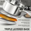 MICHELANGELO Saucepan Set Stainless Steel Sauce Pot with Lid Tri-Ply Bottom Milk Pot Pasta Pot Nonstick Saucepan Dishwasher Safe