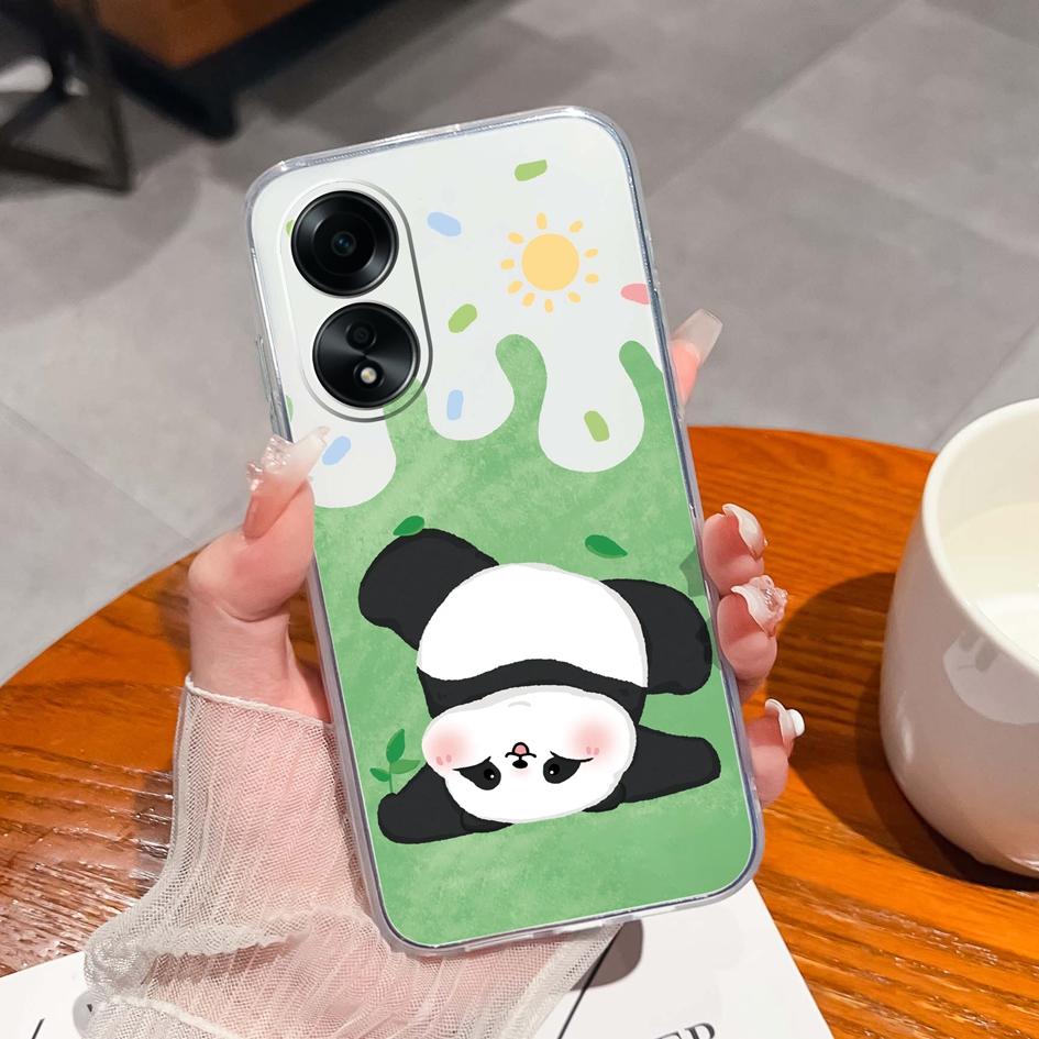 Carcasă nouă pentru Oppo A58 A57 A57S A57e A77 A77S A78 A79 A98 A38 A2 F23 K11 4G 5G Model animal drăguț din silicon transparent anti-alunecare Carcasă durabilă pentru Oppo Capa