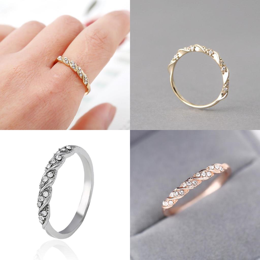 Timeless Yellow Gold Anniversary Ring With Crystal Stones For Womens Elegance