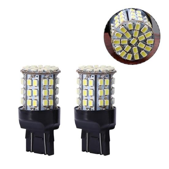 2 buc. 12V T20 7440 7443 64 SMD alb 6000K bec LED spate frana marsarier auto