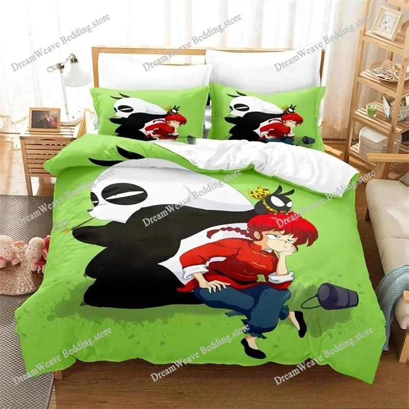 Fashion 3D Print Anime Bed Sheet Ranma 1/2 Bedding Set Single Twin Full Queen King Size Bed Set Adult Kid Bedroom Duvetcover9639