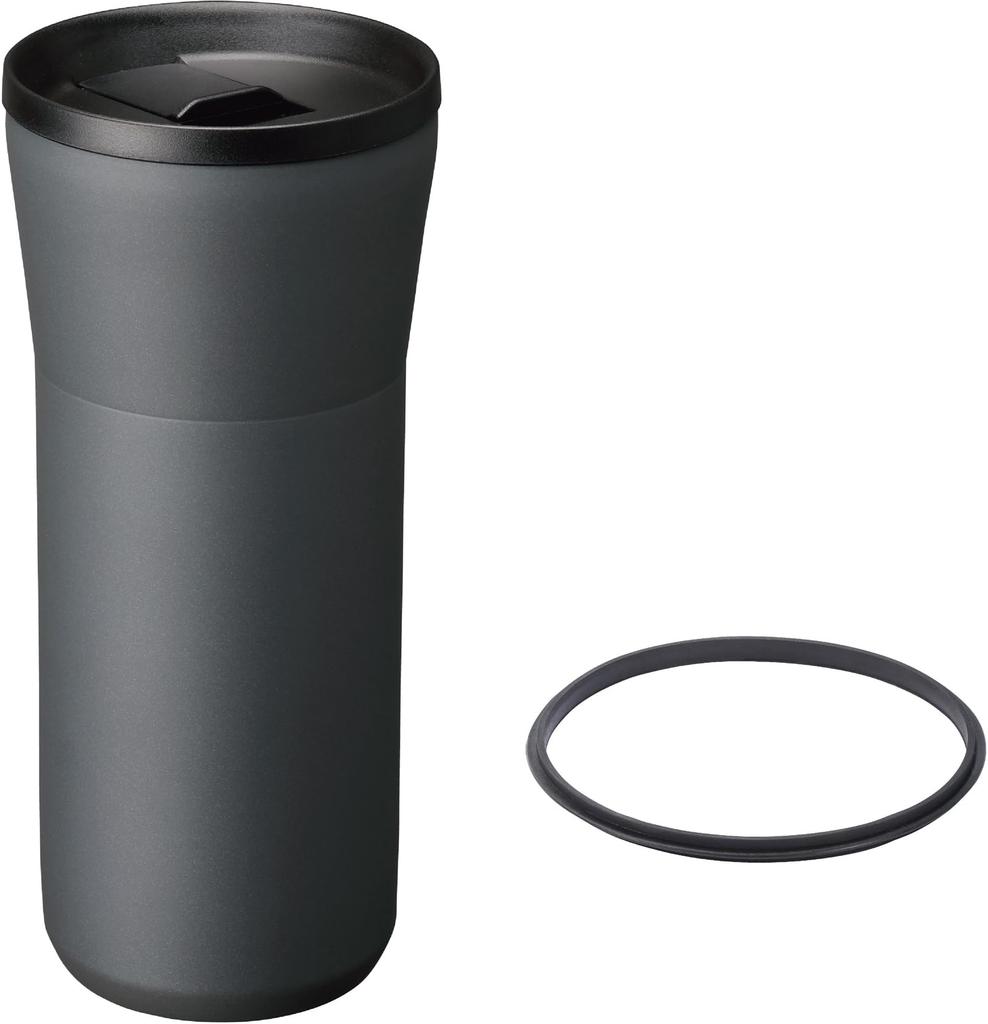 Kyocera Vacuum Insulated Tumbler with Replacement Keeps Hot or Dark Lid, Gasket, Ceramic-Coated Interior, Condensation-Free, Cold, CERAMUG, 500ml,