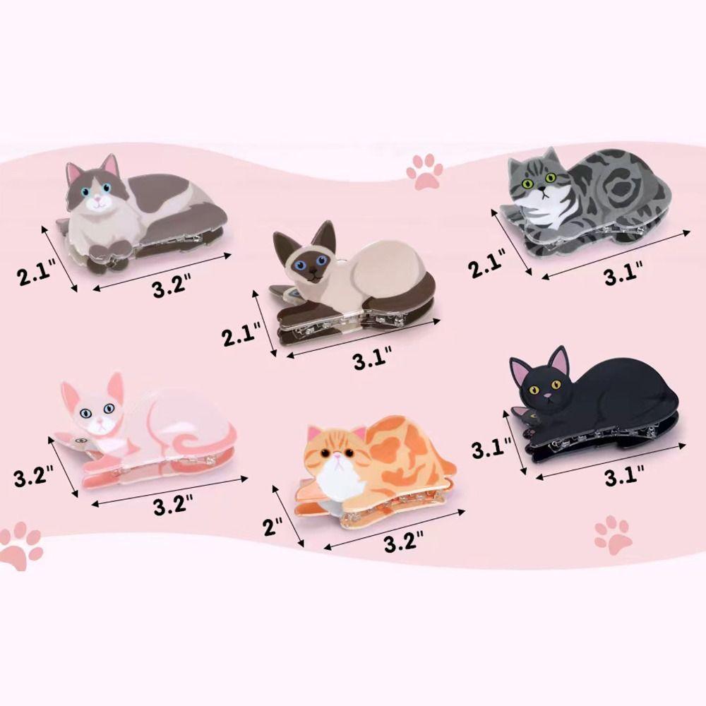 Cute Sweet Cat Hairpin Personalized Cartoon Animal Claw Clip Fairy Hairpins Daily Wear