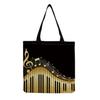 Sac Cabas Vintage en Lin pour Femme - Grande Capacité Sac à Bandoulière Imprimé Piano pour Usage Quotidien & Courses KTB