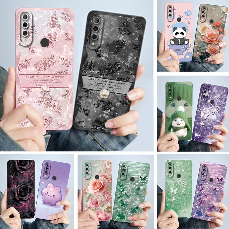 Case For Huawei Y9s Y9 Prime 2019 Simplicity flower Liquid Soft Silicone TPU Protective Back Cover For Huawei Y9 Prime 2019 Capa
