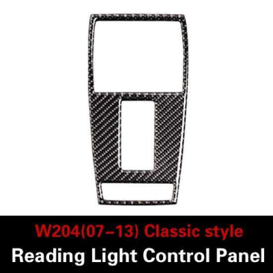 Carbon Fiber For Mercedes Benz C E Class W204 W212 Car Reading Light Control Panel Trim Frame Sticker Auto Interior