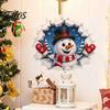 3D Holiday Wall Art Christmas Stickers, Self‑Adhesive PVC Decals, Reindeer Santa Party Decorations Gingerbread Snowman Xmas Decor for Bedroom Living