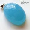 Natural Blue Aquamarine Oval Pendant Jewelry For Women Men Dark Aquamarine Necklace Fashion  Brazil AAAAAA
