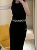 Water Diamond Ladies Waist Chain With Heart Metal Link Belt For Summer Fashion Accessory