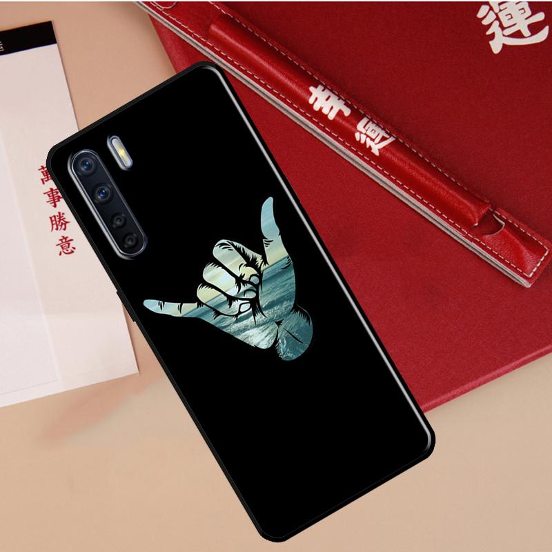 Surfer Surf Hang Loose Shaka Case For Oppo A80 A58 A5 Pro A15 A16 A17 A57 A77 A94 A74 A54 A76 A96 A40 A60 A18 A38 A78 A98