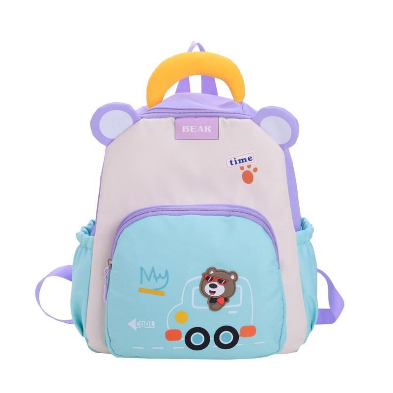 New kindergarten schoolbag cute digging bear schoolbag cartoon schoolbag boy baby simple and lightweight backpack