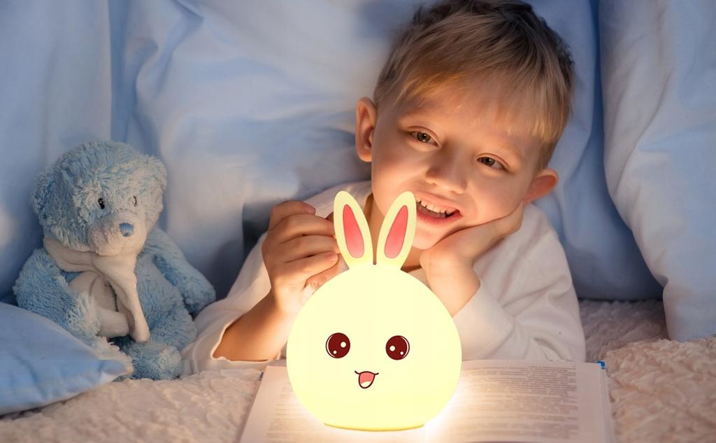 Children's night lamp rabbit LED for bedroom USB multicolor Silicone
