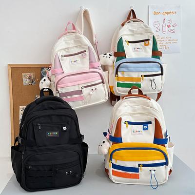 New Japanese Ins Schoolbag Female Mori Contrasting Color Primary and Secondary School Student Leisure Backpack College Style Student Backpack