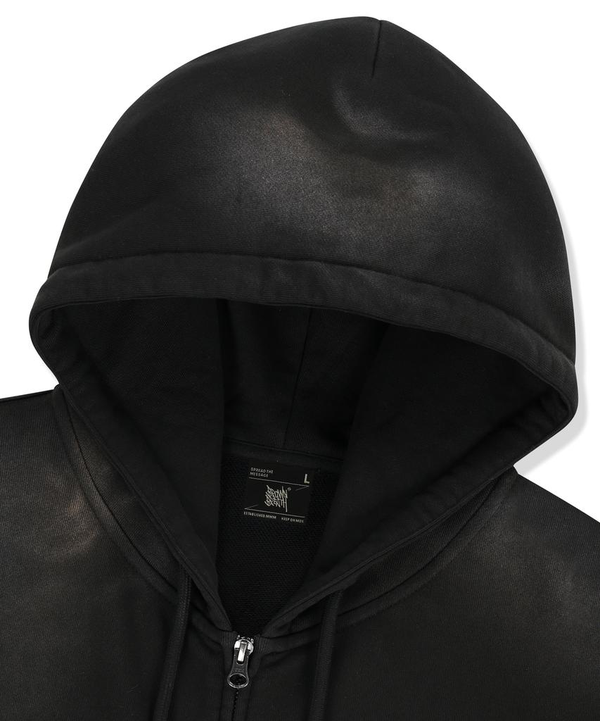 Brownbreath Crush Tag Dirty Hood Zip Up - Black