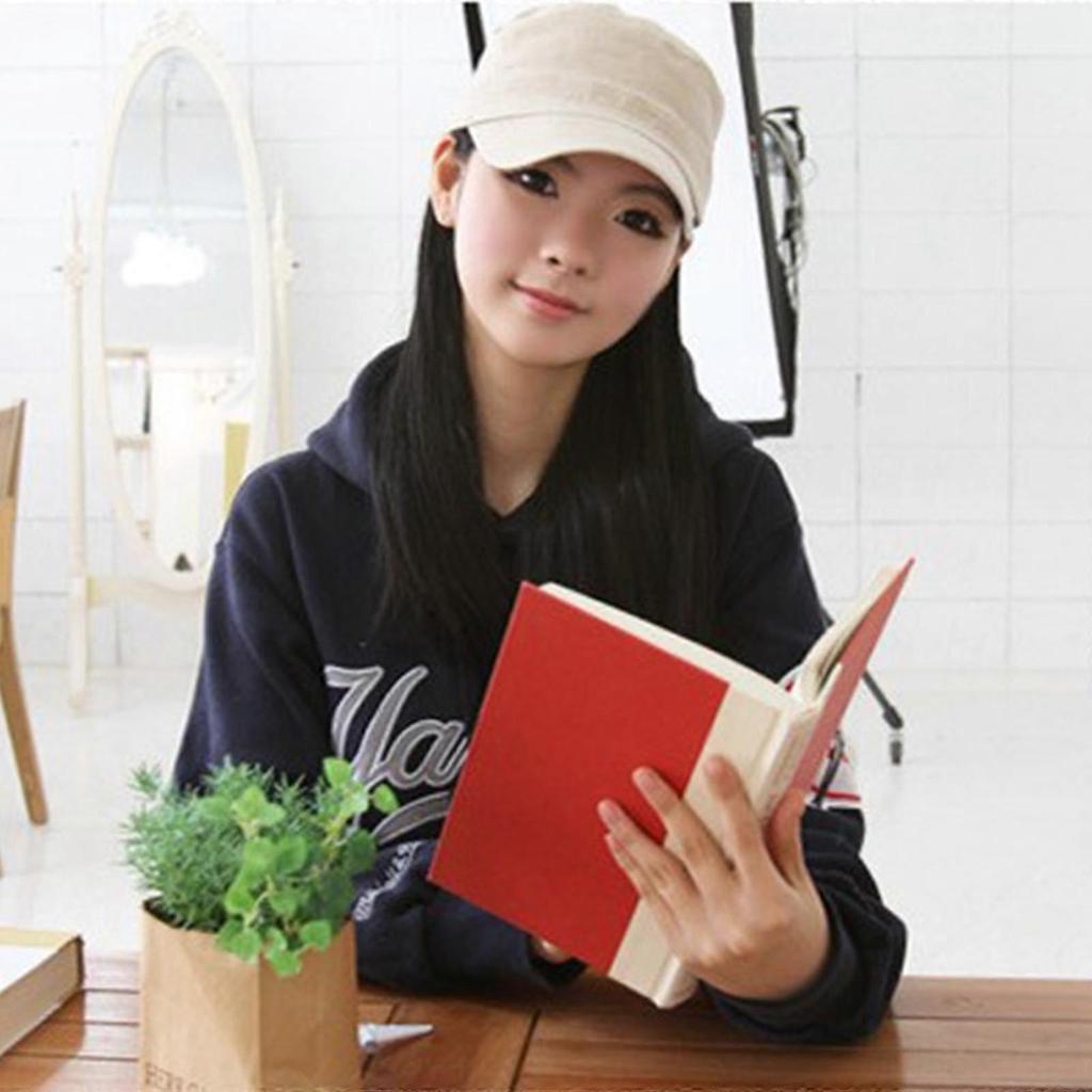 Long Brimmed Cotton Hat for Women Men Adjustable Solid Color CricketHat Summer Sun Cap Female Breathable Camping Hats Brown