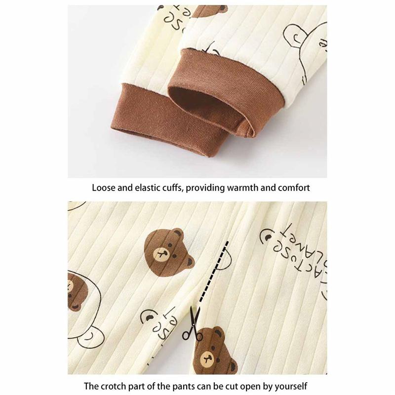 100% Baumwolle Kinder Unterwäsche Set Langarm Thermopyjama für Jungen & Mädchen Baby Loungewear Herbst/Frühling Nachtwäsche (2-8J)