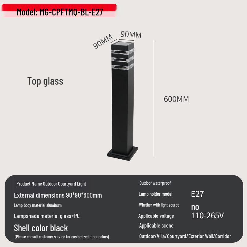 European Standard Waterproof Aluminum Glass Garden Light - Outdoor Minimalist Design
