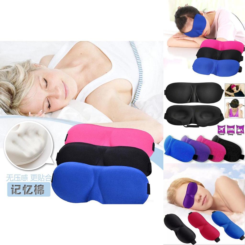 3d Mask Eye Luxury Black Reusable Relaxing Night Travel Sleep Sleeping Blackout