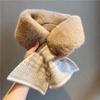 Small Scarf Imitation Rabbit Fur High End White Collar Plush Scarf for Women Autumn and Winter Cross Scarf Cute Versatile Student Collar