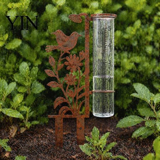 Einfach zu installierender Regenmesser für den Außenbereich, 7,8-Zoll-Messgerät zur Niederschlagsmessung, Frostsicher, Präzises Garten-Wasserstandsmesser, Vintage