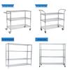 Chrome-Plated Anti-Static Wire Mesh Mobile Storage Shelves