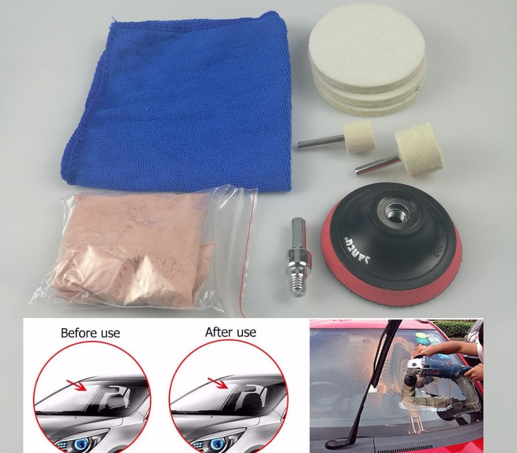 New Cerium Oxide Glass Polishing Kit Windscreen Scratch Remover Repair 3" Pad