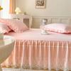 Luxury Lace Bed Cover Queen/King Size Bed Sheet Skirt Solid Color Plain Bed Skirts for Doubel Bed (pillowcase Need Order)