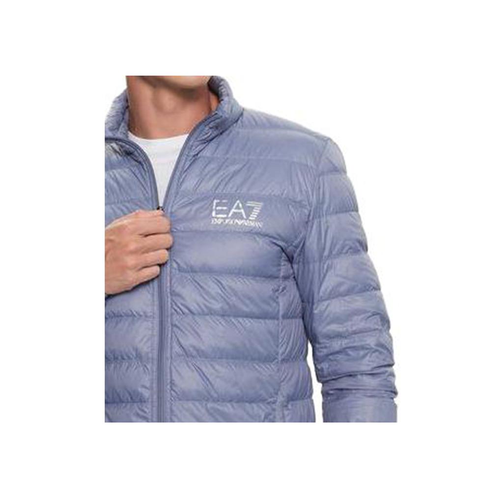Emporio Armani Casual Logo Print Stand Collar Long Sleeve Jacket Men Jackets Blue Gray 8NPB01-PN29Z-1531