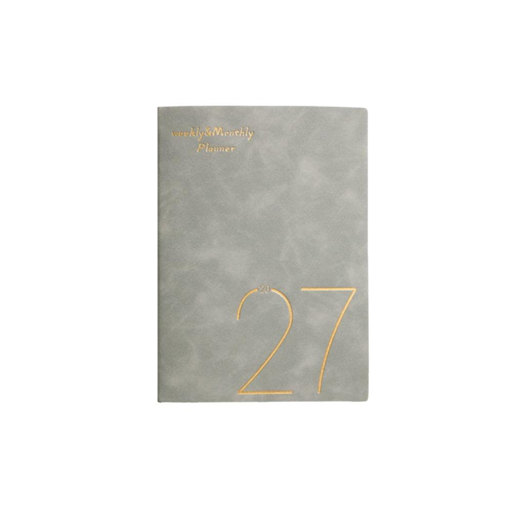 PU Leather Cover 2027 Planner Notebooks Wear-resistant Daily/Weekly/Monthly Agenda Book  School