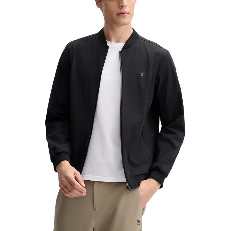 Fila White Fashion Versatile Skin-Friendly Long Sleeve Jacket Men Jacket Black F11M513705F-BK