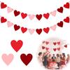 2 Pack Heart Valentine’s Day Garland Banner Valentines Day Heart Decorations For Anniversary Wedding Engagement Party Home Wall Decorations Supplies