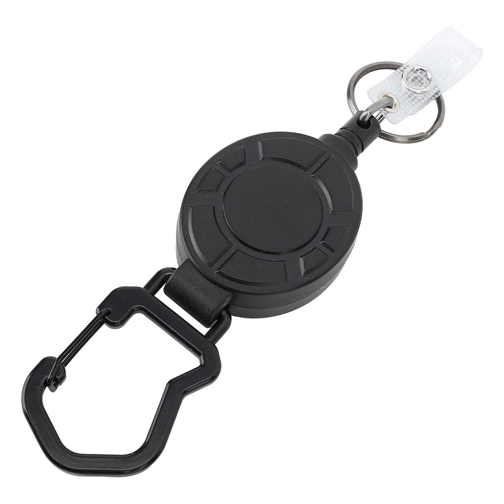 Retractable Keychain Heavy Duty 80cm Stainless Steel Wire Magnetic Retractable ID Badge Holder