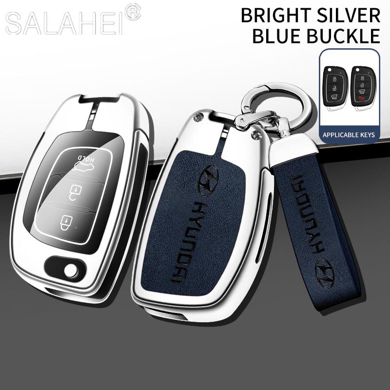Car Key Case Cover Zinc Alloy Shell Keyring Pendant For Hyundai Ix35 I40 I20 I10 Tucson Elantra Creta Sonata Ioniq Accent Creata