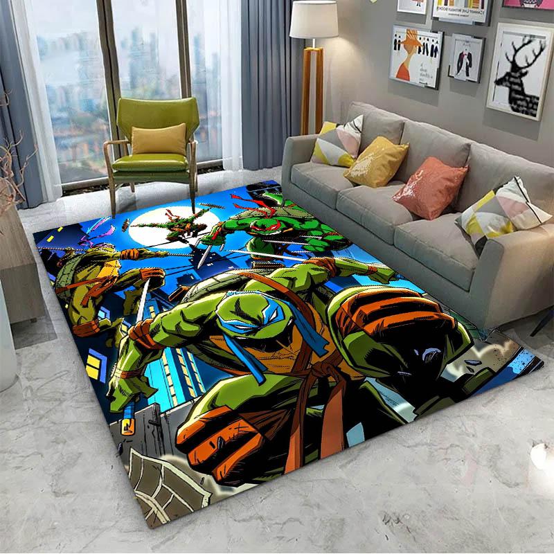 T-Teenages-mutant-Ninjas-Turtles Film Movie 3D Carpet Rug Art for Room Decor Home KidsDoor Gift Kids Area Rug Non-slip Floor Mat