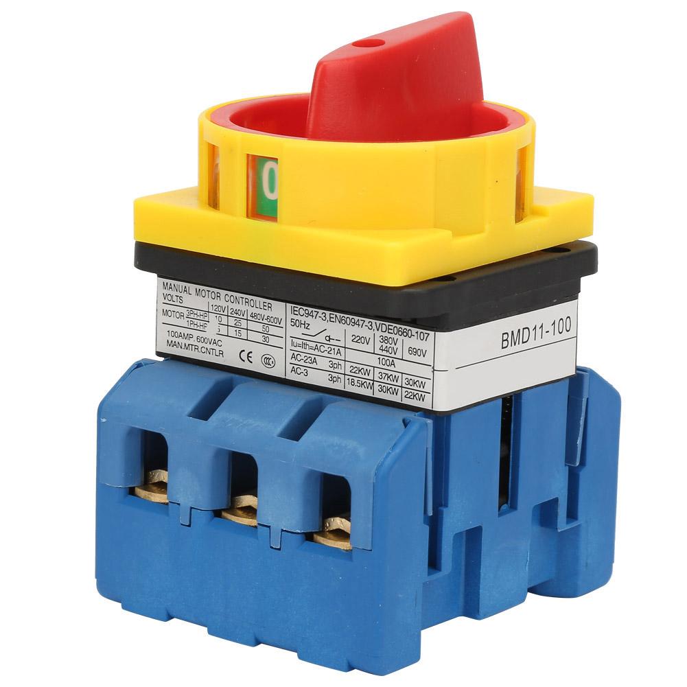 80A100A Load Circuit Breaker Switch 3Pole 2Position Rotary Cam On Off Power Switch (100A)